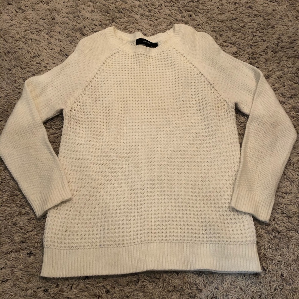 cream waffle knit sweater